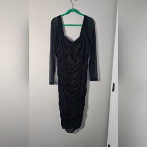 Fashion Nova Sees Me Through Ruched Midi Dress